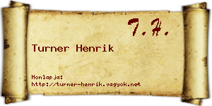 Turner Henrik névjegykártya